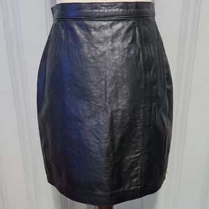 SALE! Elegant Black Leather Mini Skirt